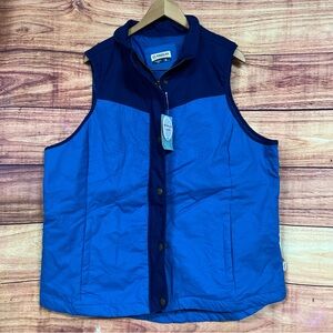 New Magellan Quilted Vest Women’s Zip Snap Up Blue Zip Pocket Outdoors